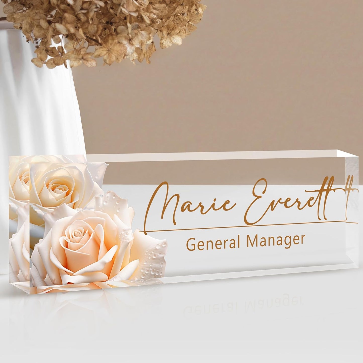 Custom Name Plate for Desk | Personalized Desk Name Plate | Personalized Boss Employee Appreciation Gifts | Acrylic Name Plate Office Desk Accessories