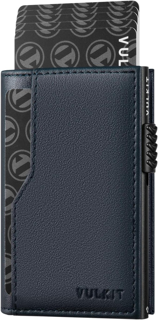 VULKIT Card Holder Wallet with Double ID Windows RFID Blocking Pop Up Wallet Minimalist Design for 12 Cards