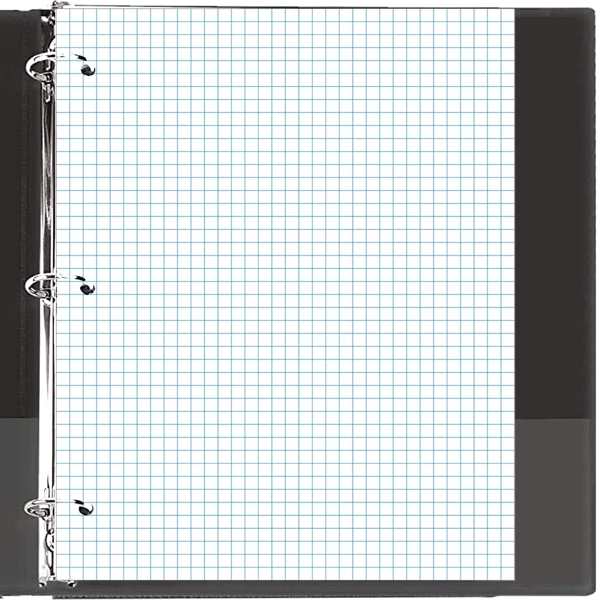 (3-Pack) A4 Grid Filler Paper - 3-Hole Graph Paper, Letter Size 300Sheets / 600Pages Loose-Leaf Paper, 100gsm White Paper, 8.5'' x 11''