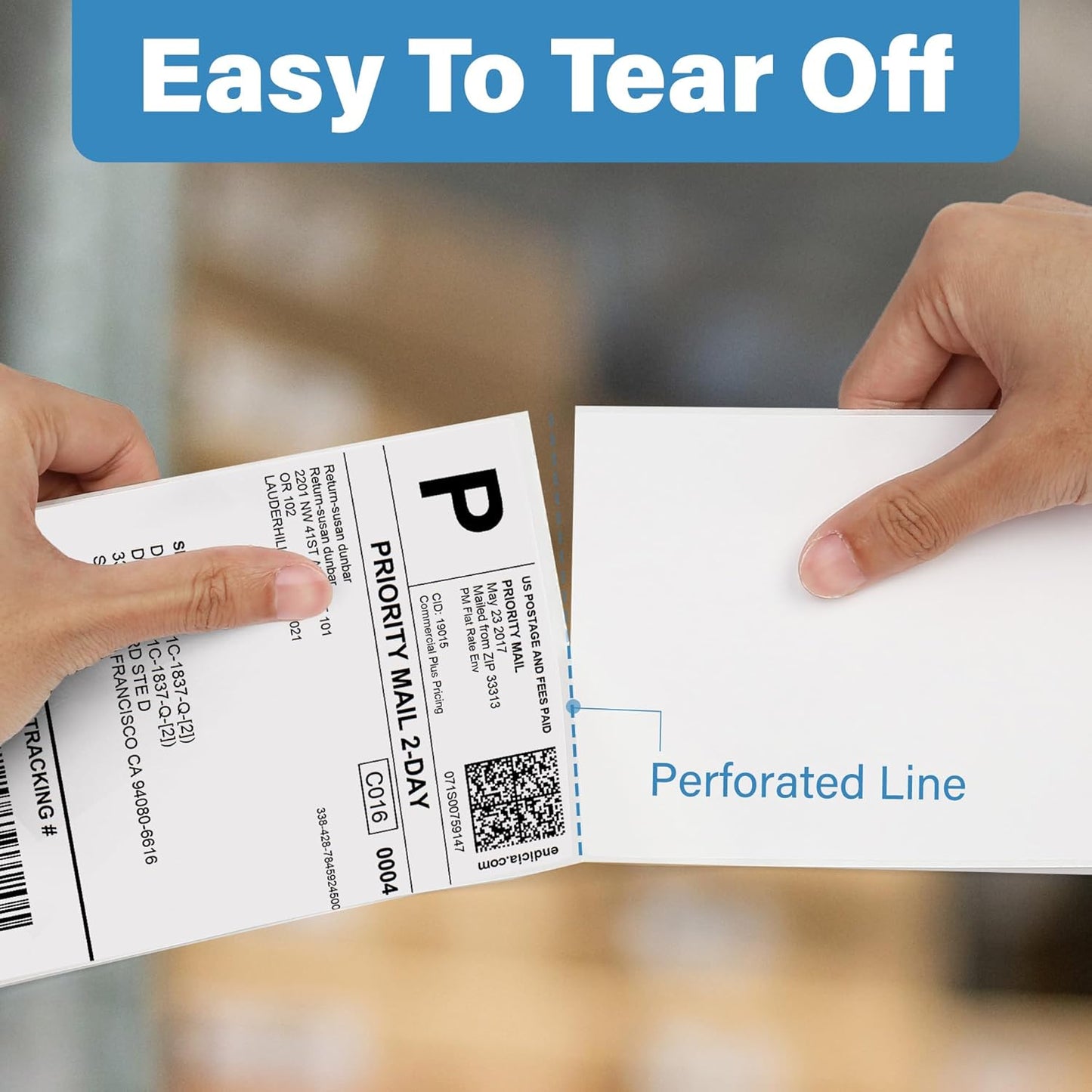 LotFancy 4x6 Thermal Labels, 500 Shipping Labels with Perforation, Permanent Adhesive, White Mailing Label Stickers, Compatible with Rollo, Zebra Thermal Printers