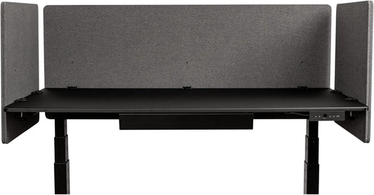 Stand Up Desk Store ReFocus Clamp-on Acoustic Desk Divider Privacy Panel That Reduces Noise and Visual Distractions (Ash Gray, 59" x 23.6, 23.6" x 23.6", & 23.6" x 23.6")