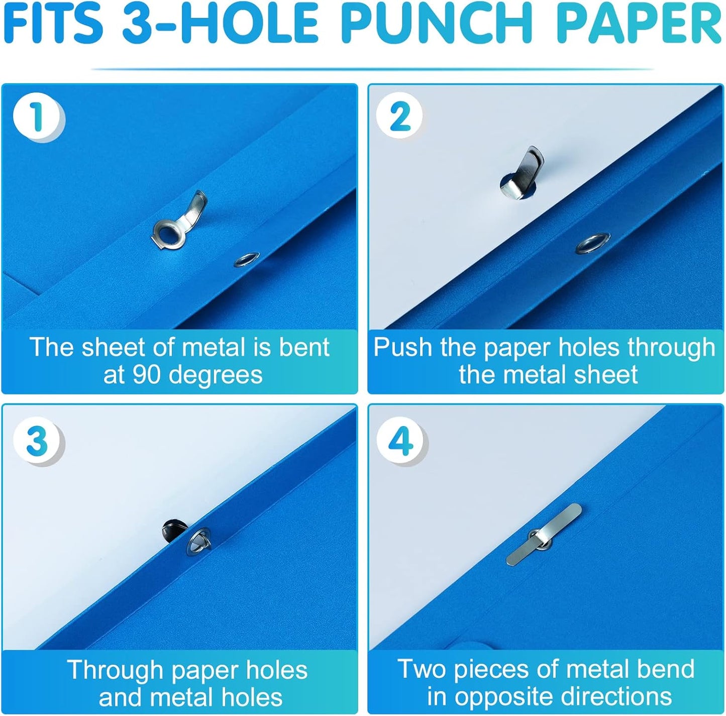 Two Pocket Folder, HERKKA 100 Pack 2 Pocket Folders with Prongs, Business Card Slots Letter Size Paper Folders Designed for Office and Classroom Use, Assorted 5 Colors