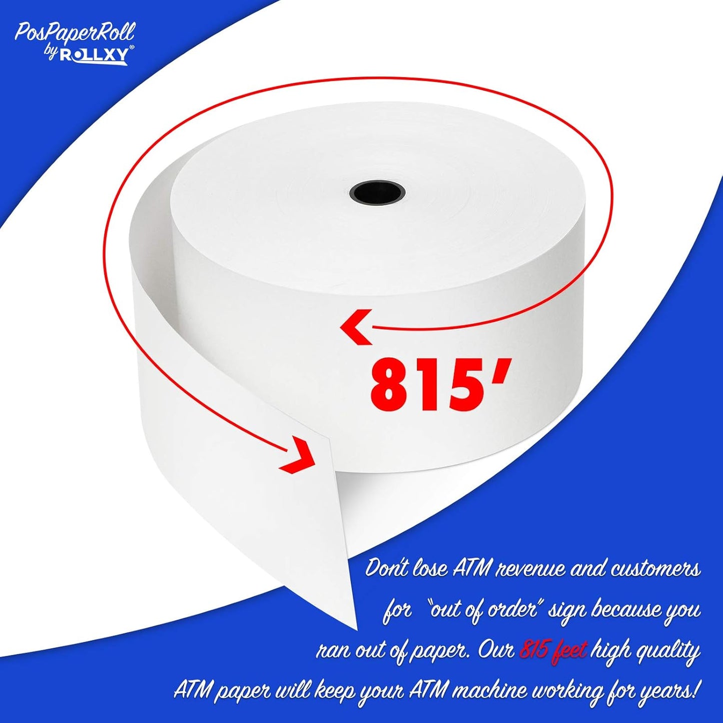 Nautilus Hyosung Halo - 3 1/8" x 815' Heavy Thermal Paper (8 Rolls)