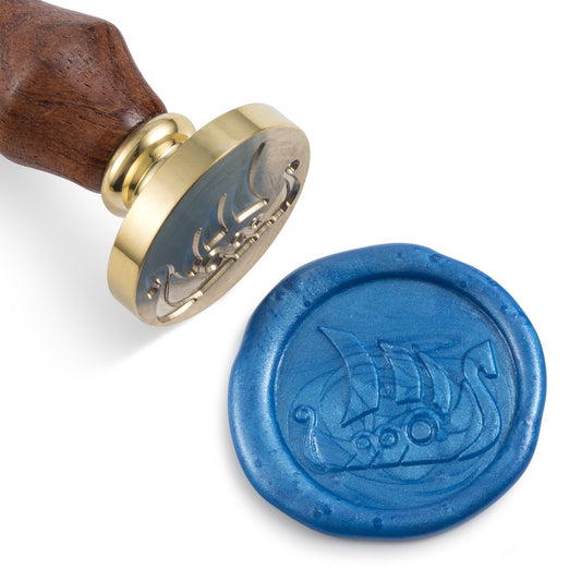 Mceal Wax Seal Stamp, Brass Head with Rosewood Handle, 1.2"(30mm) Dia, (Trireme)