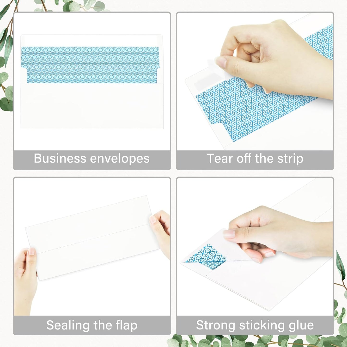 200 Pack #10 Business Envelopes, Self Seal Standard White Envelopes for Secure Business & Legal Mailing, Office, Checks, Letter, Invoices, 4 1/8 x 9 1/2 Inches