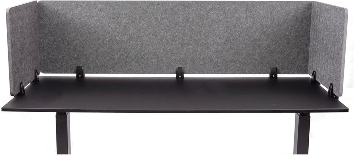 ReFocus™ Raw Clamp-On Acoustic Desk Divider – Reduce Noise and Visual Distractions with This Lightweight Desk Mounted Privacy Panel (Castle Gray, 59" x 16", 23.6" x 16", & 23.6" x 16")