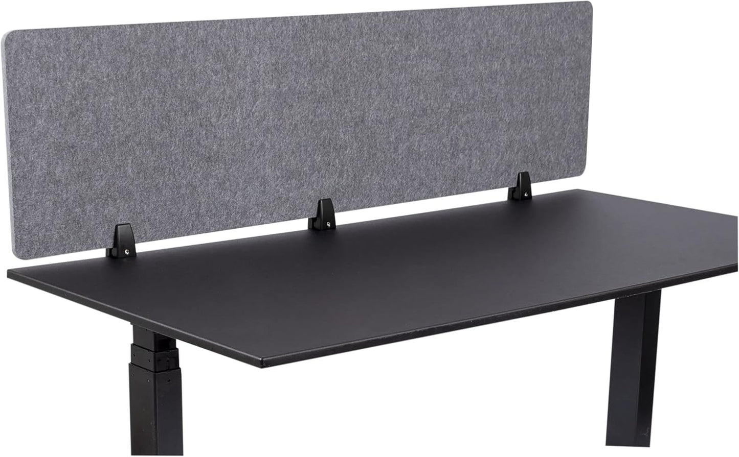 Stand Up Desk Store ReFocus Raw Clamp-On Acoustic Desk Divider Mounted Privacy Panel to Reduce Noise and Visual Distractions (Castle Gray, 59" x 16")