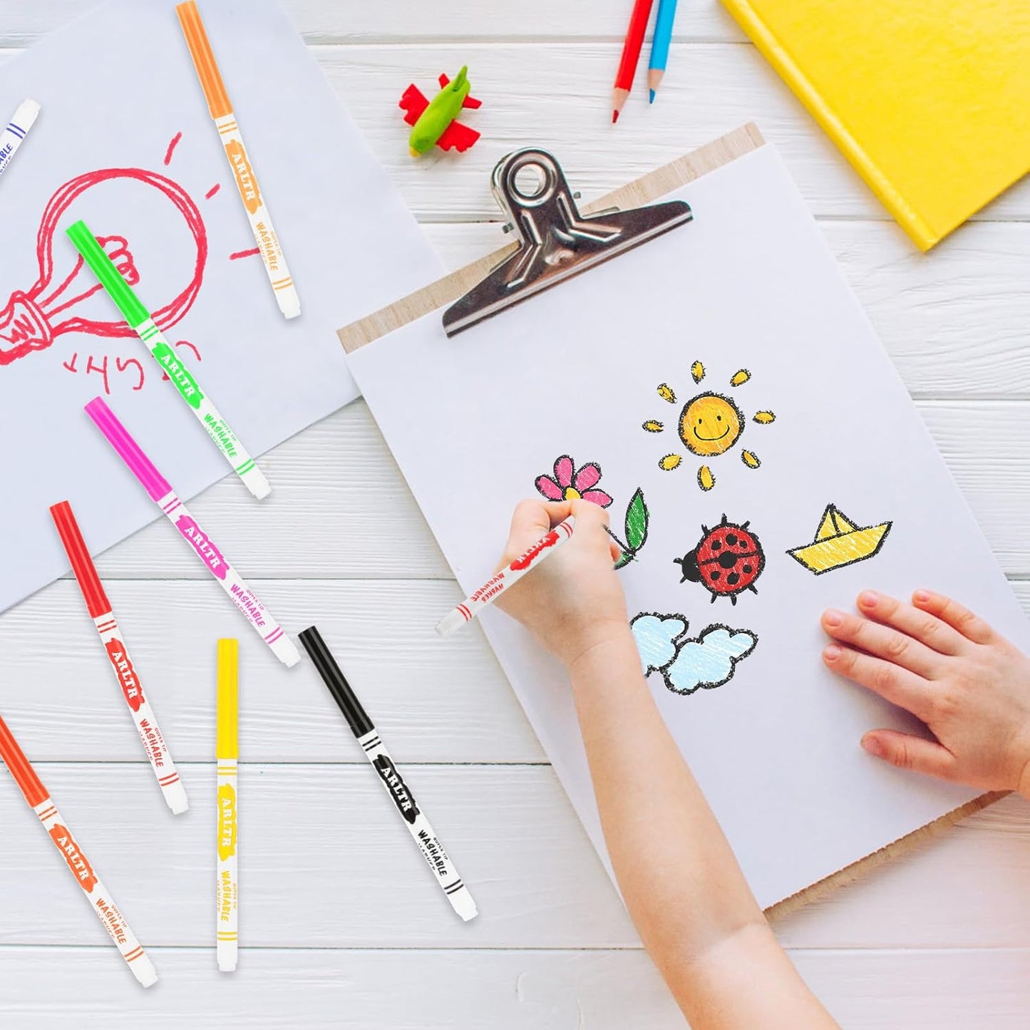 Washable Markers Bulk, Bulk Pack of 320 in 16 Vibrant Colors with Super Tip - Perfect for Kids' Classrooms & Teachers