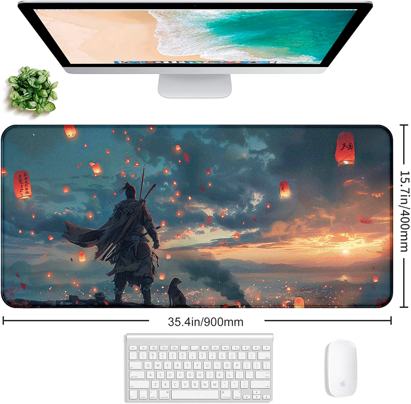 Fantasy Wuxia Extended Anime Mouse Pad, Large Gaming Mouse Pad XXL Laptop Mouse Keyboard Pad 35.4 x 15.7-Inch Office Desk Decoration