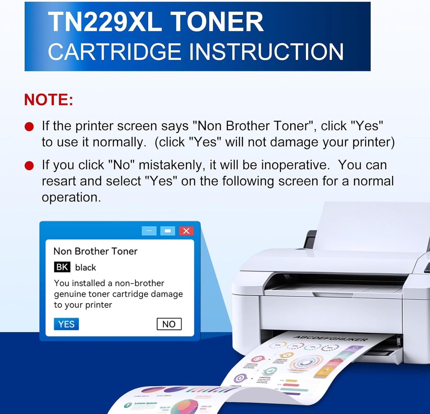 InkNI Compatible Toner Cartridges Replacement for Brother TN229XL TN229 XL TN-229XL Toner Cartridges for MFC-L3780CDW MFC-L3720CDW HL-L3280CDW HL-L3220CDW HL-L3300CDW Printer (TN-229XLBK/C/M/Y-4 Pack)