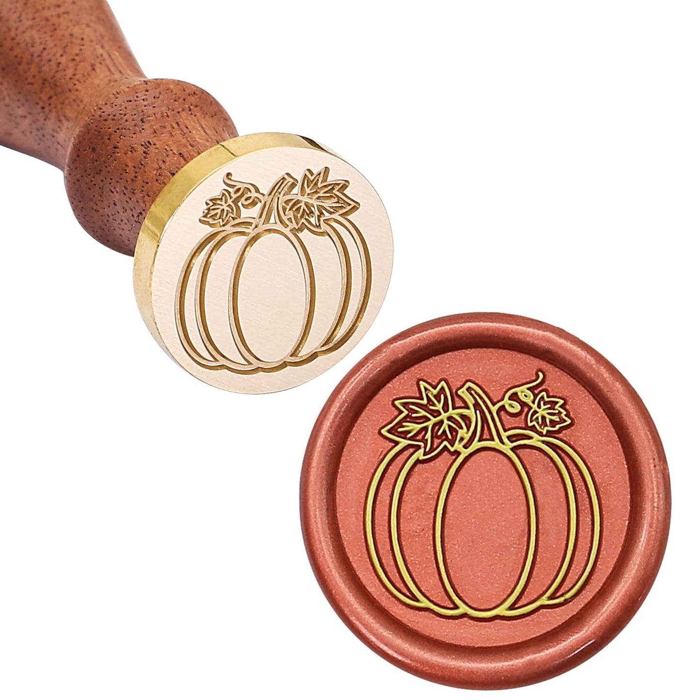 SWANGSA Fall Pumpkin Wax Seal Stamp Kit with 200pcs Sealing Wax Beads, Great for Halloween, Thanksgiving, Autumn Party Invitations, Wine Packages, Gift Wraps