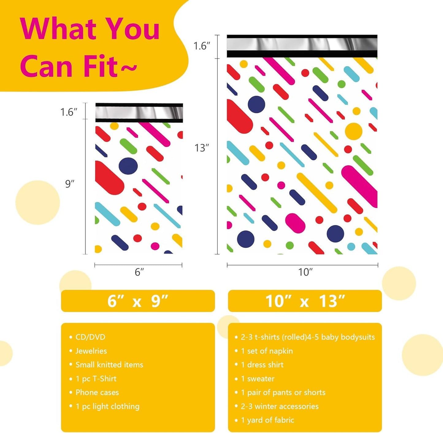 Poly Mailers 10x13 Inch 100 Pcs - Color Stripe Printed Shipping Bags, 2.4mil Thickness, Waterproof and Tear Resistant Mailing Envelopes, Self-Sealing Packaging Bags for Small Business