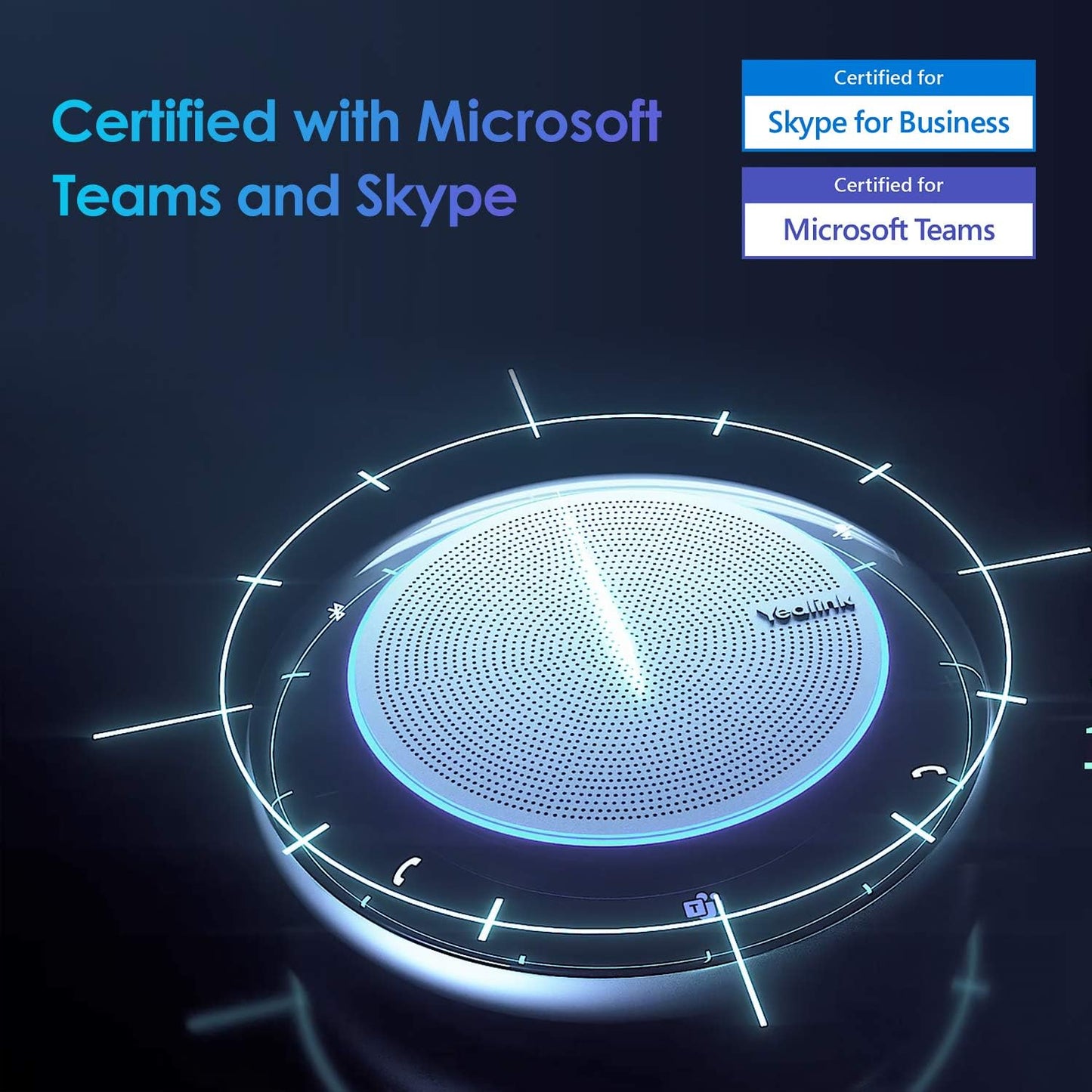 Yealink Bluetooth Speakerphone Conference Microphone Teams-Certified CP900 Enhanced Noise Reduction Algorithm Home Office 360° Voice Pickup