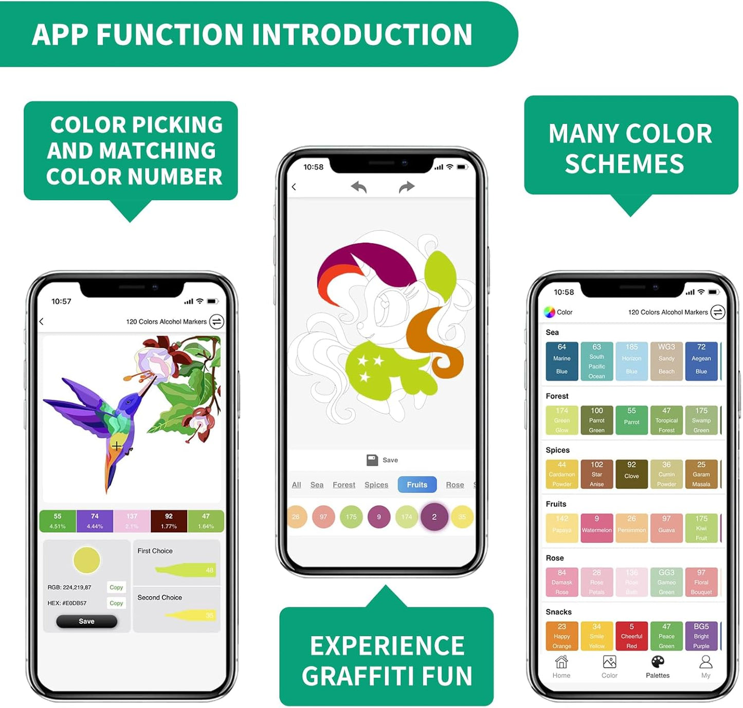 120 Colors Alcohol Markers with Free App, Dual Tip Art Marker with Kickstand Case for Artists Adults and Kids. Alcohol Based Markers for Coloring Painting Sketching and Drawing, Great Gift