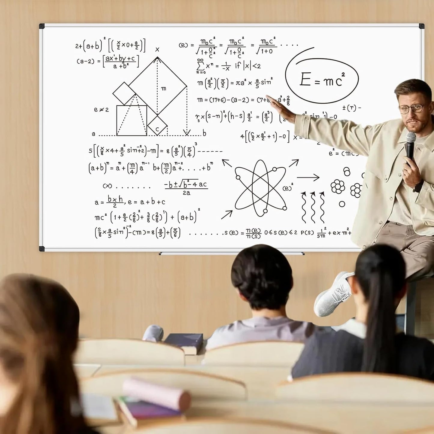 XBoard Magnetic Dry Erase Board 96 x48 Inches Wall-Mounted, 4'x8' Presentation Whiteboard with Marker Tray, Aluminum Frame White Board for School Office and Government