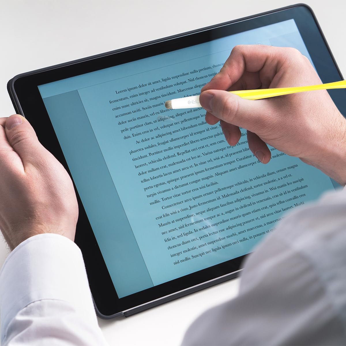 ELZO Capacitive Stylus Pens Premium Metal Slim Combo 4 Pack Tips for All Touch Screens iPad & Android Tablets DELL/Samsung/HP/Asus/Surface/Samsung/iPhone/LG (Blue/Purple/Yellow/Pink)