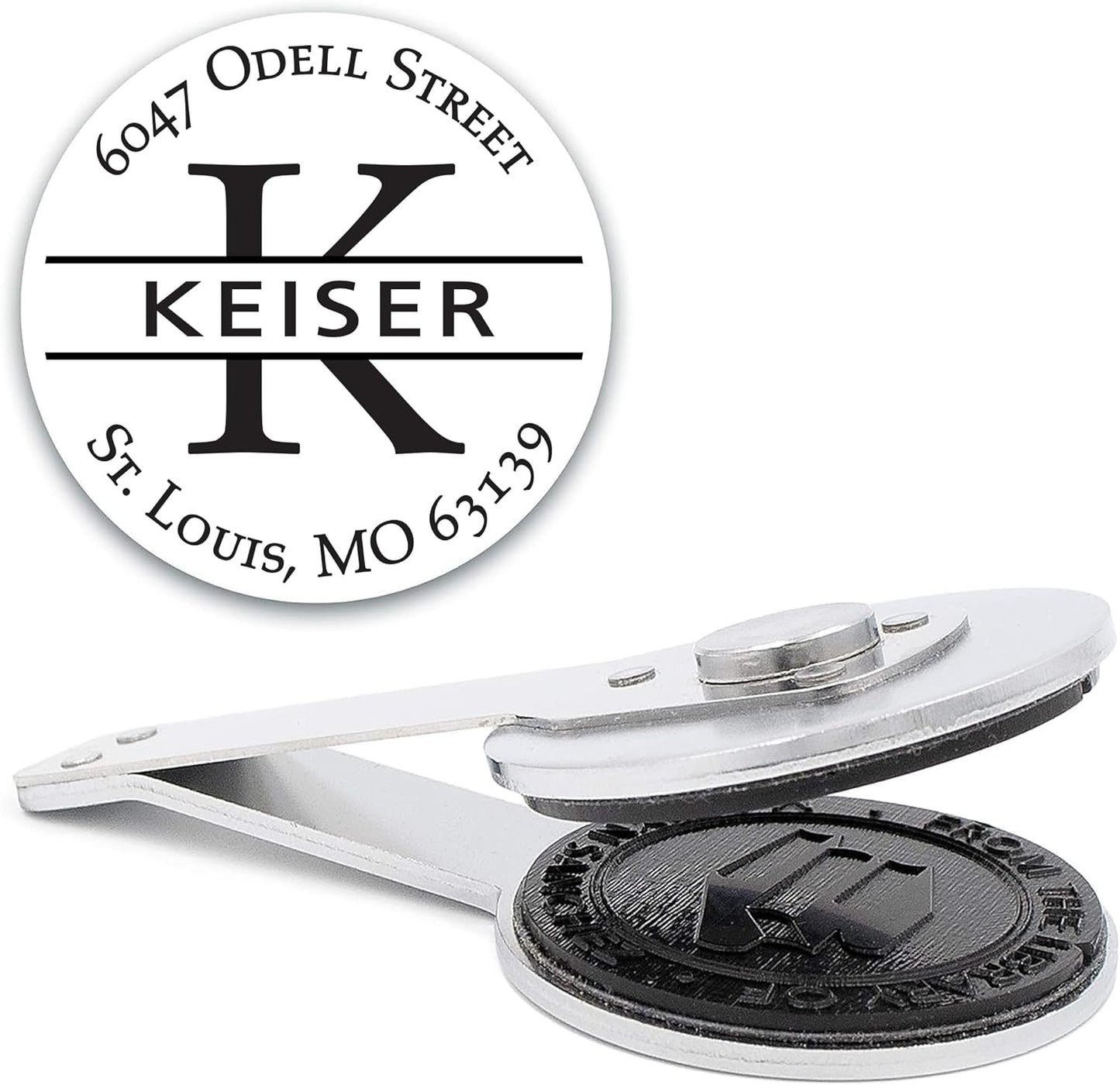 Custom Monogram Address Desk Embosser - Personalized Round Seal - Insert Only - Style EMD-022