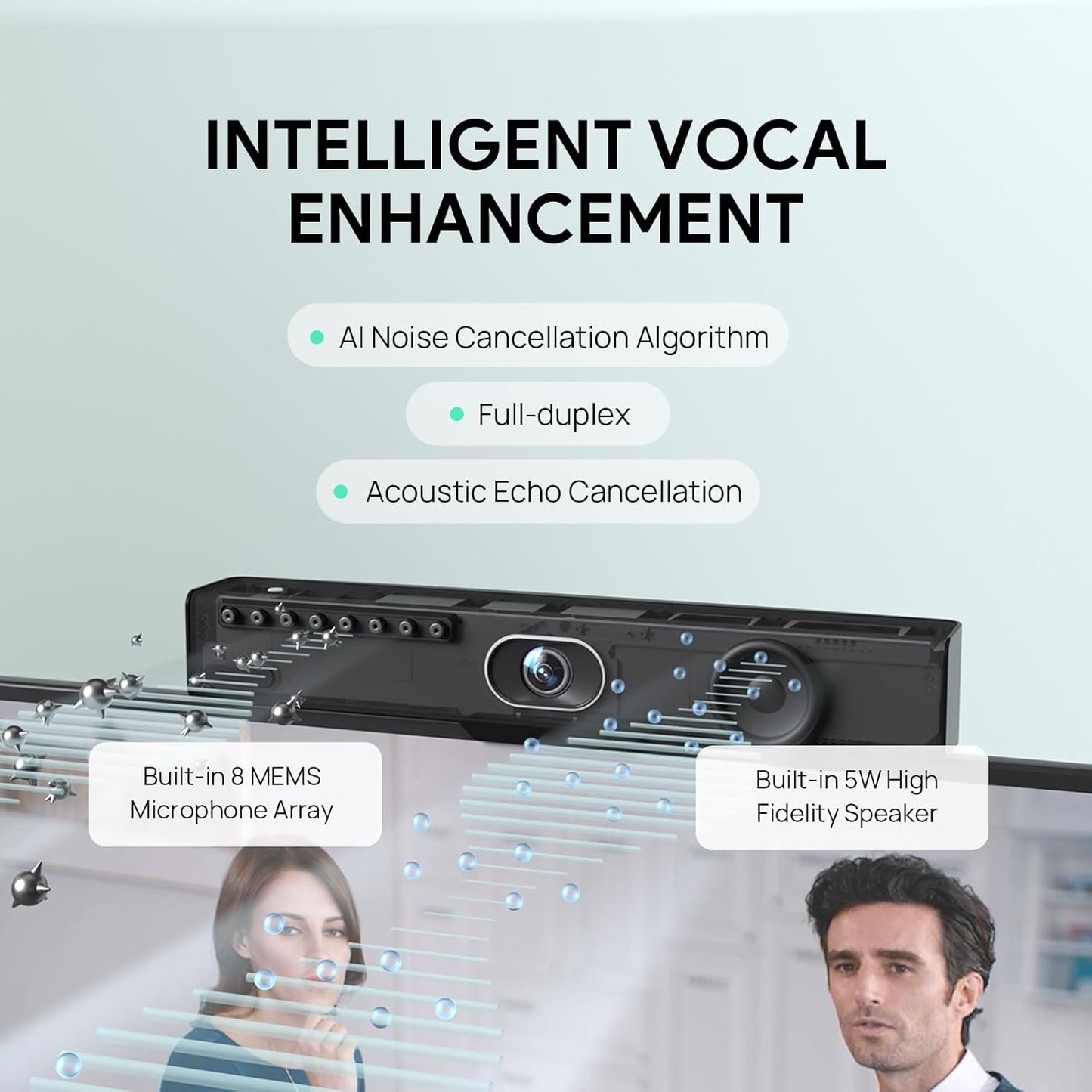 Yealink UVC34 4K Conference Room Camera System 10 Microphone 8 MP All-in-One Video Conferencing System AI Auto Framing 120° Field of View Microsoft Teams Certified Webcam Zoom Rooms USB-A