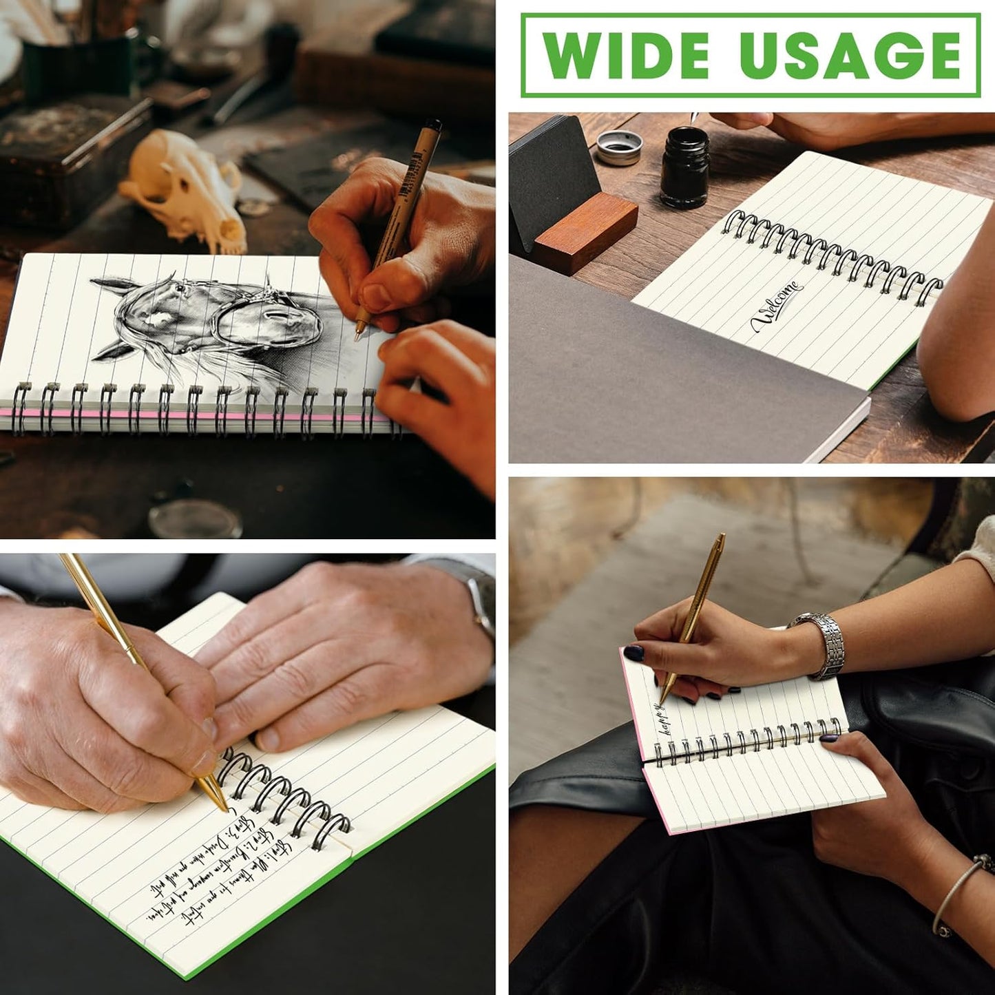 Jutom 18 Pcs Small Spiral Notebooks Memo Pads 3x5 Bulk Small Pocket Notebooks Mini Notepads with Lined Pages Mini Journals for Office Back to School Work Writing Supplies, 120 Pages (Pink Green)