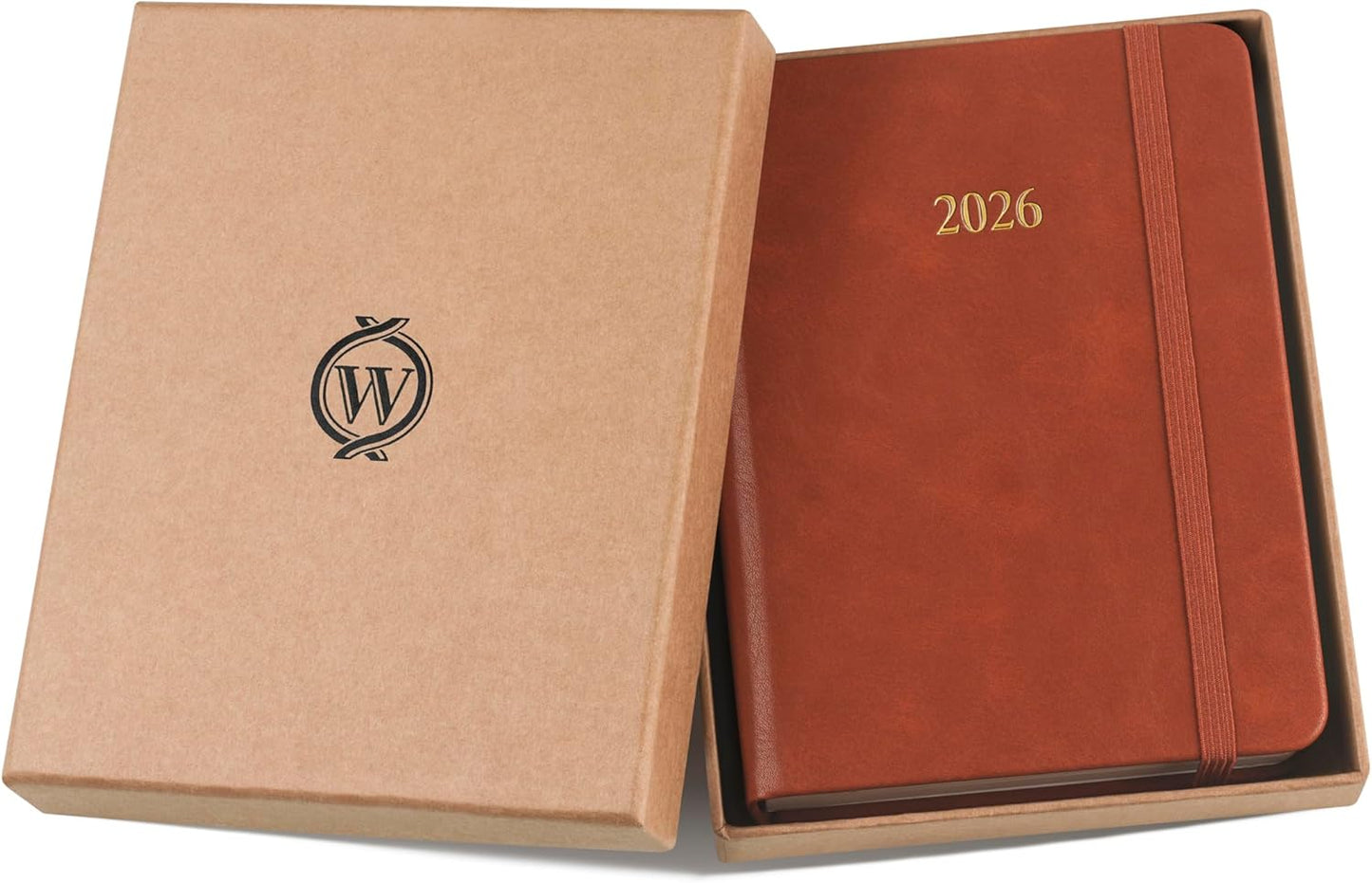 Wykeham's Executive 2026 Daily Journal Planner – US Public Holidays & Format – Customization Available (Brown, 6"×4.5")