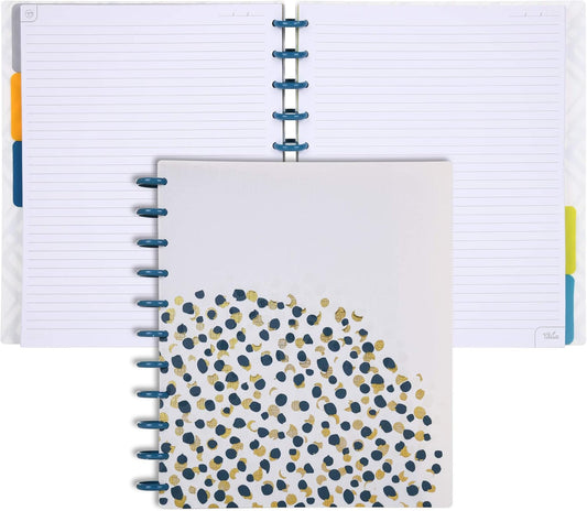 Talia Discbound Notebooks, Planner, Customizable, (Fireworks Deep Lake with Deep Lake Blue Discs, Letter (8.5in x 11in))