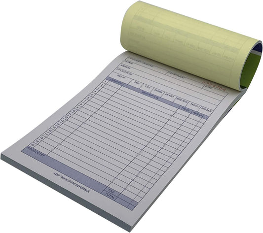 10 Pack Large Sales Order Book Receipt Invoice Duplicate Carbonless 50 Sets 5.9/16" X 8.7/16" (10 pck Vertical)