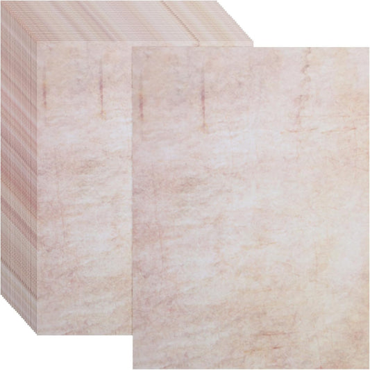 MECCANIXITY 24 Sheets Vintage Cotton Paper Printer Edge Paper Thick 120 GSM, Classic for Letter Writing, Invitations, Wedding-8 x 11 Inch,Gray Black Lines