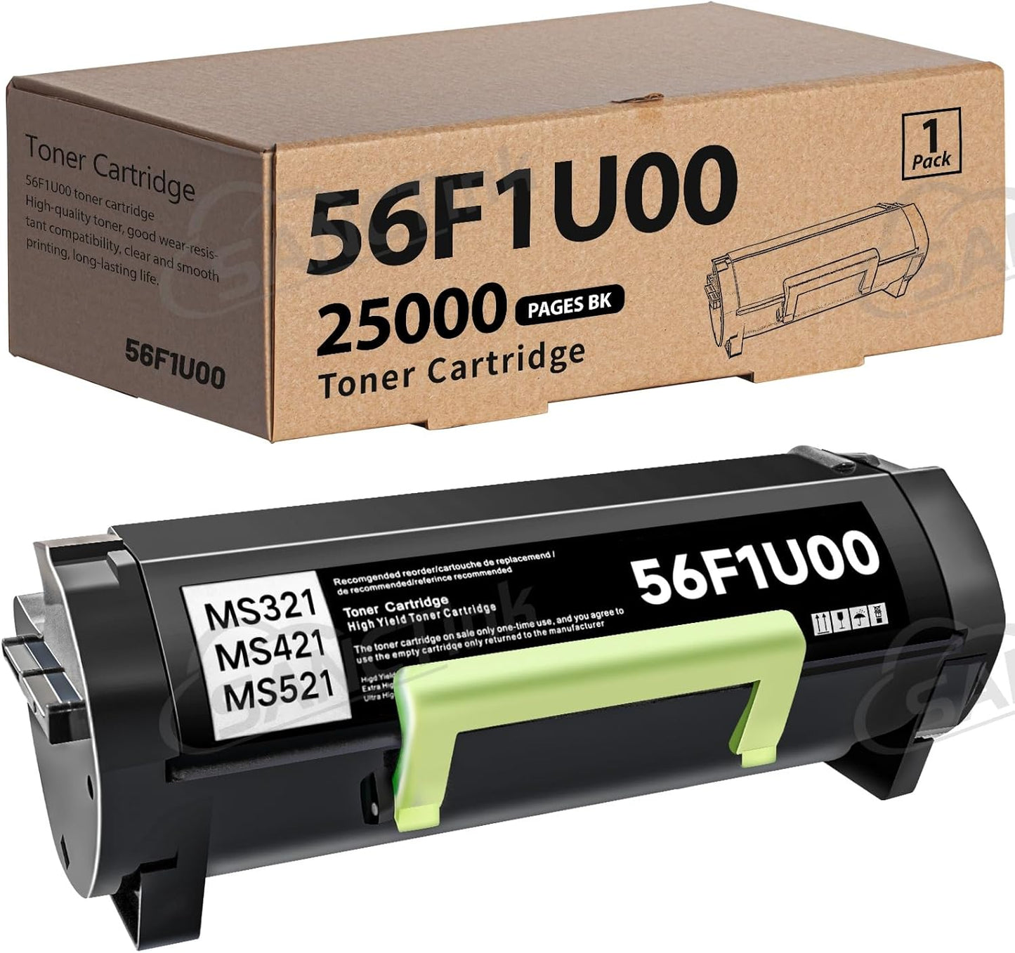56F1U00 MS521 Ultra High Yield Toner Cartridge 25000 Pages Compatible for Lexmark 56F1U00 for Lexmark MS521dn MS621dn MS421dn MS321dn MX521de MS622de MX421ade MX622adhe MX622ade Laser Printer