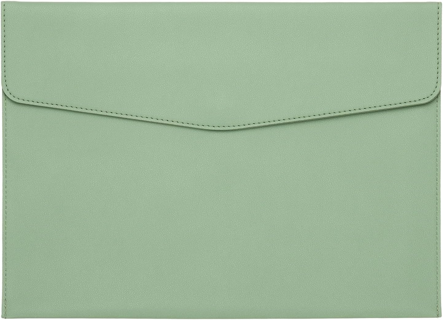 PATIKIL PU Leather A4 File Folder, Document Holder Filing Organizer Portfolio Envelope Folder Case with Snap Closure for Letter Receipt Style 2, Green