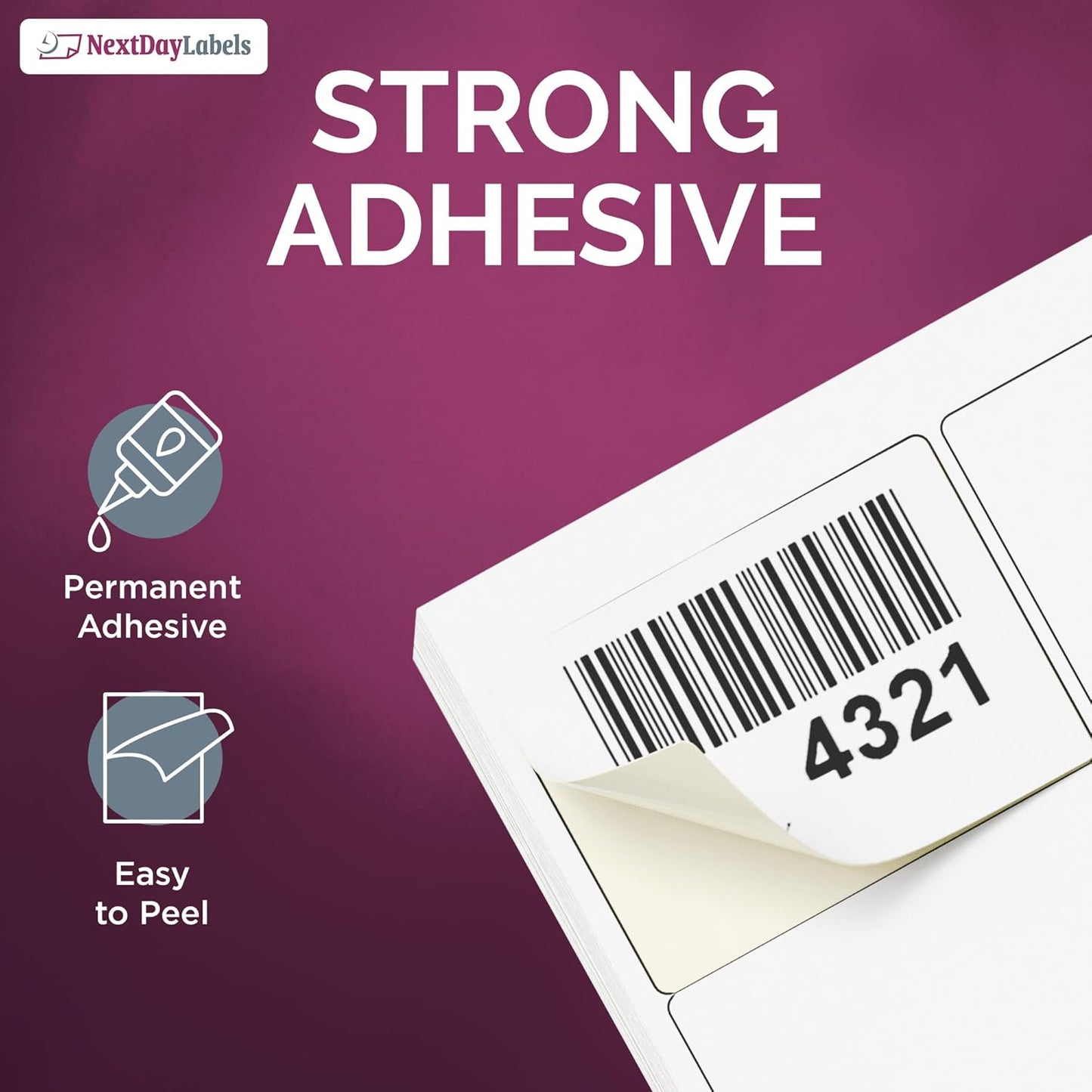 NextDayLabels – 2"-11/16 x 2 Rectangular Sticker Labels for Printer - White Laser/Inkjet Printer Labels Return Address Labels Shipping Label Stickers (50 Sheets, 15 Per Sheet, 750 Labels)