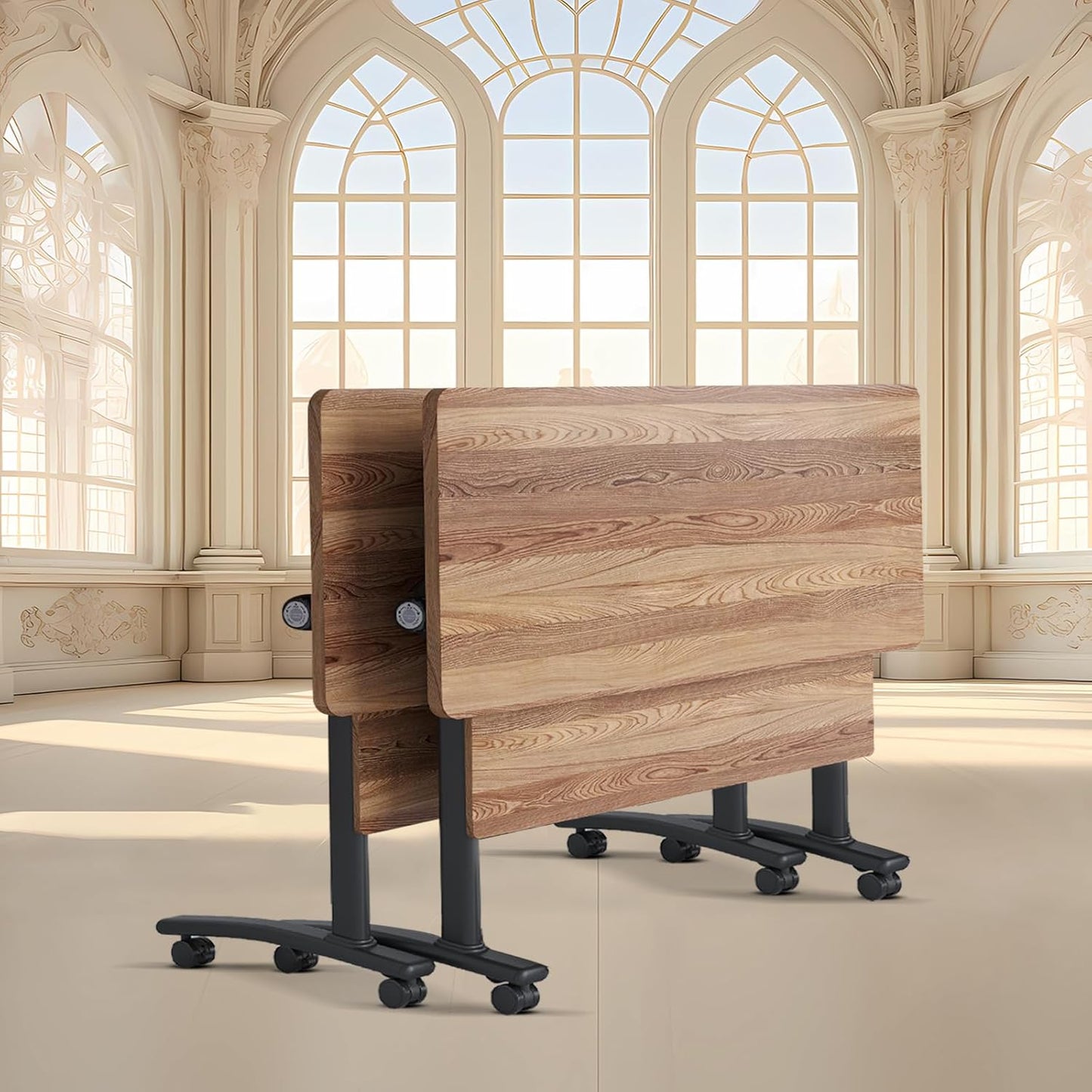 Conference Room Table with Flip-Top Design for Dynamic Meetings, Business Table Computer Desk with Heavy-Duty Frame,Foldable Seminar Meeting Tables for Home Office (2, C, 70.8IN)