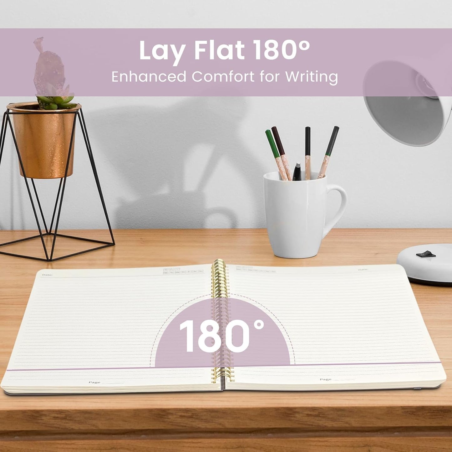 Taja Spiral Lined Notebook, 8.5"x11" Notebooks for Work, Large A4 Journal for Women & Men, College Ruled Journaling Notebook for Writing, Plastic Cover Spiral Journal, Checkered