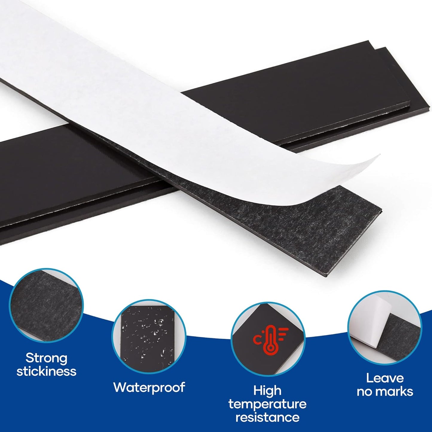 Rammos Magnetic Strips with Adhesive Backing 3 Pack(Each 6 inches x 1 inch) Extra Strong and Heavy Duty Adhesive Magnetic Strips for Tools, Knifes, and Crafts