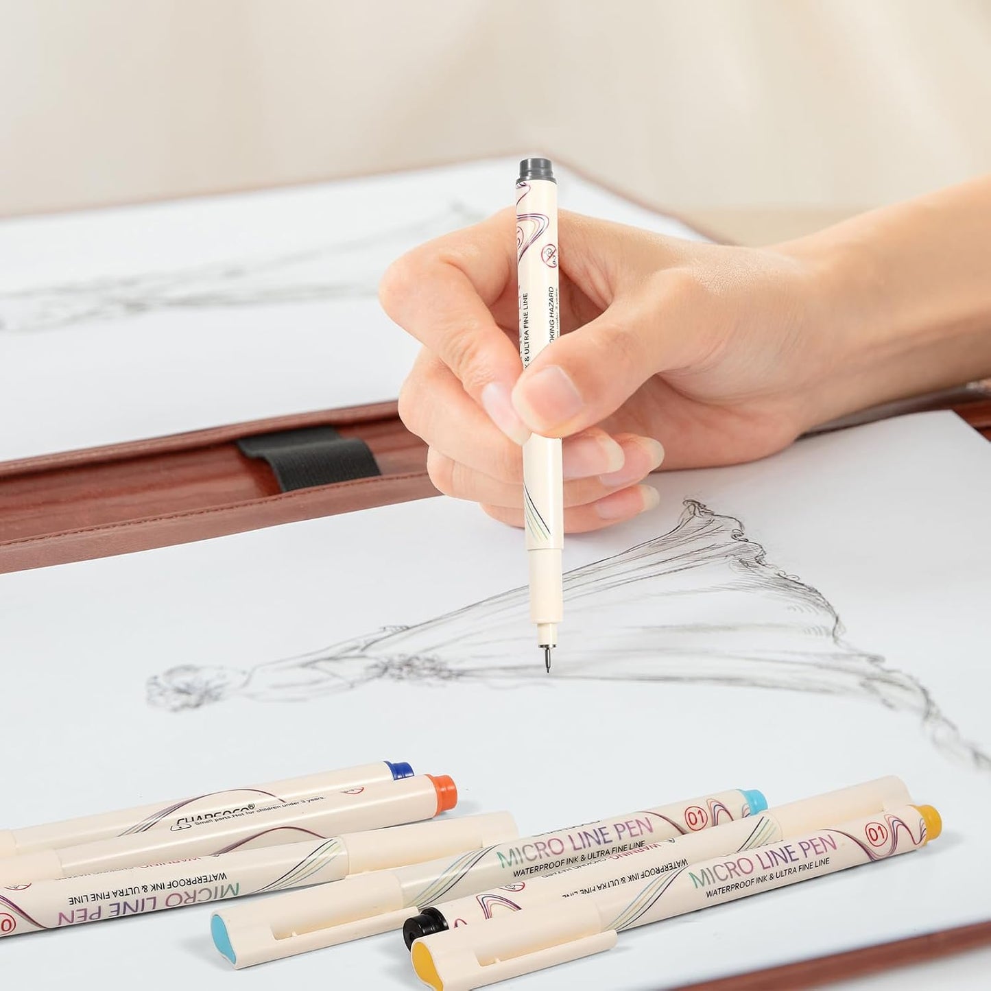 01 Micro Fine Point Pen Set - 24 Waterproof Archival Ink Colors, 0.25mm Fineliner Pens for Art Illustrations, Sketching, Anime, Manga, Technical Drawings & Scrapbooking