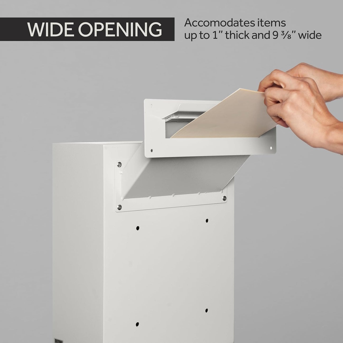 Through-The-Wall Drop Box Deposit Safe 17 x 13 x 7 - Heavy Duty Steel Mailbox with Lock for Receiving Mail, Checks, Letters, Cash and More for Home, Office and Commercial Use (D700) (Gray)