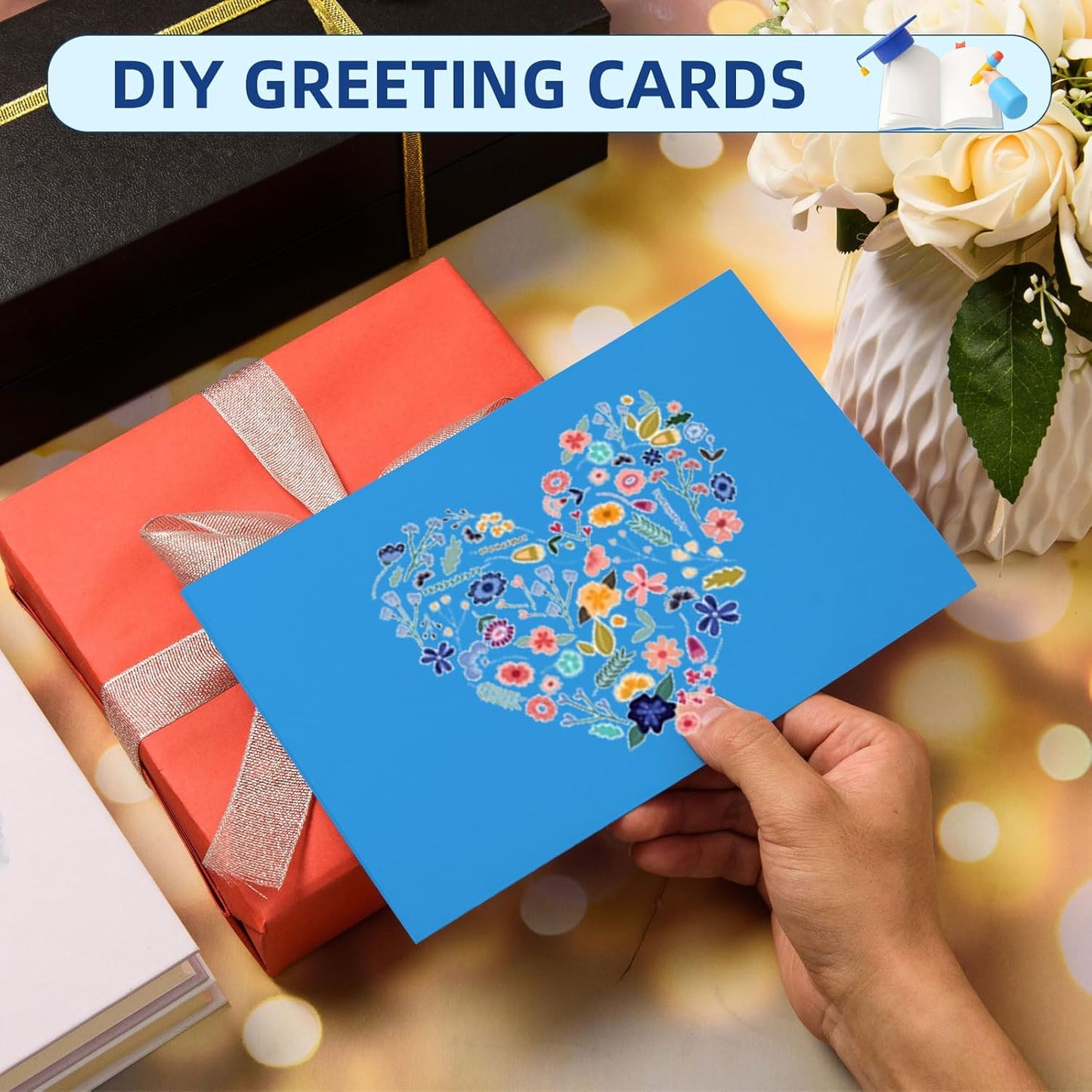 MixTeach 100 Sheets Sea Blue Cardstock 8.5 x 11 Inch Thick Cardstock Paper, 250gsm/92lb Double Sided Sea Blue Cardstock Printer Paper for Cards Making Crafts Scrapbook Invitations Drawing Printing