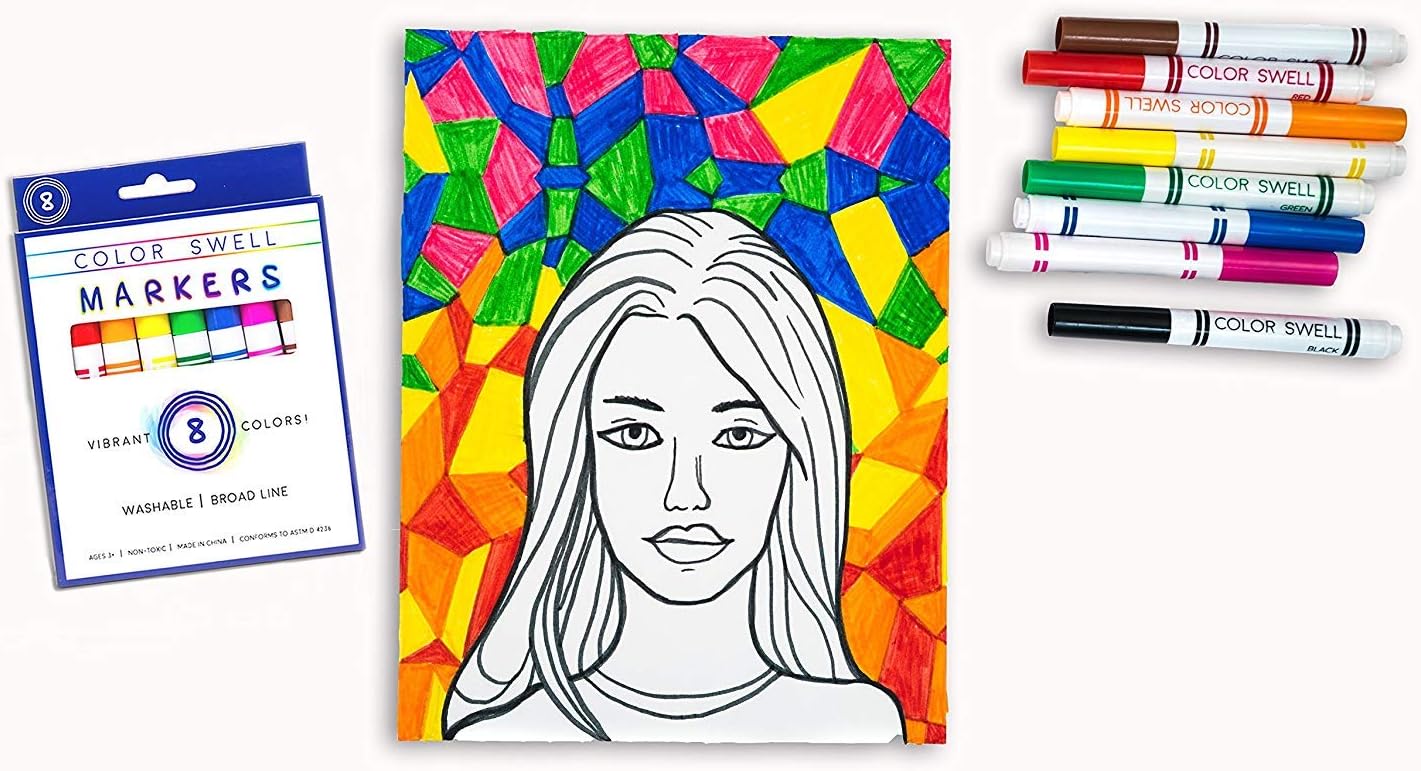 Color Swell Washable Markers Bulk 4 Pack of 8 Vibrant Colors Each for Kids, Adults, Teachers, Parties, and Families