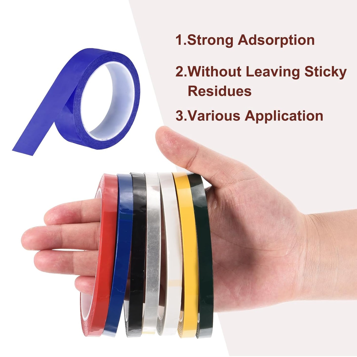 MECCANIXITY 6 Rolls Whiteboard Tape Graphic Chart Tape 30mm 54.7 Yard Art Tape Thin Self-Adhesive Pinstripe Tape Masking Tape for Gift Wrapping Craft Supplies, Blue