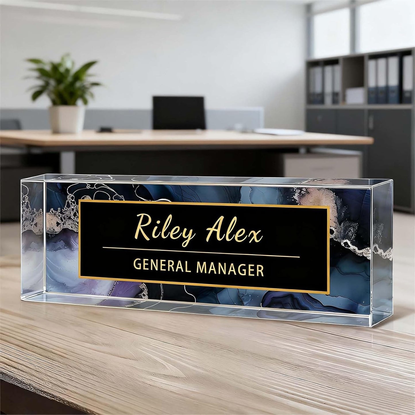 Desk Name Plate Personalized, Office Decor Cute Desk Accessories for Employee Appreciation Gifts Office Gifts for Boss, Teacher (S4)
