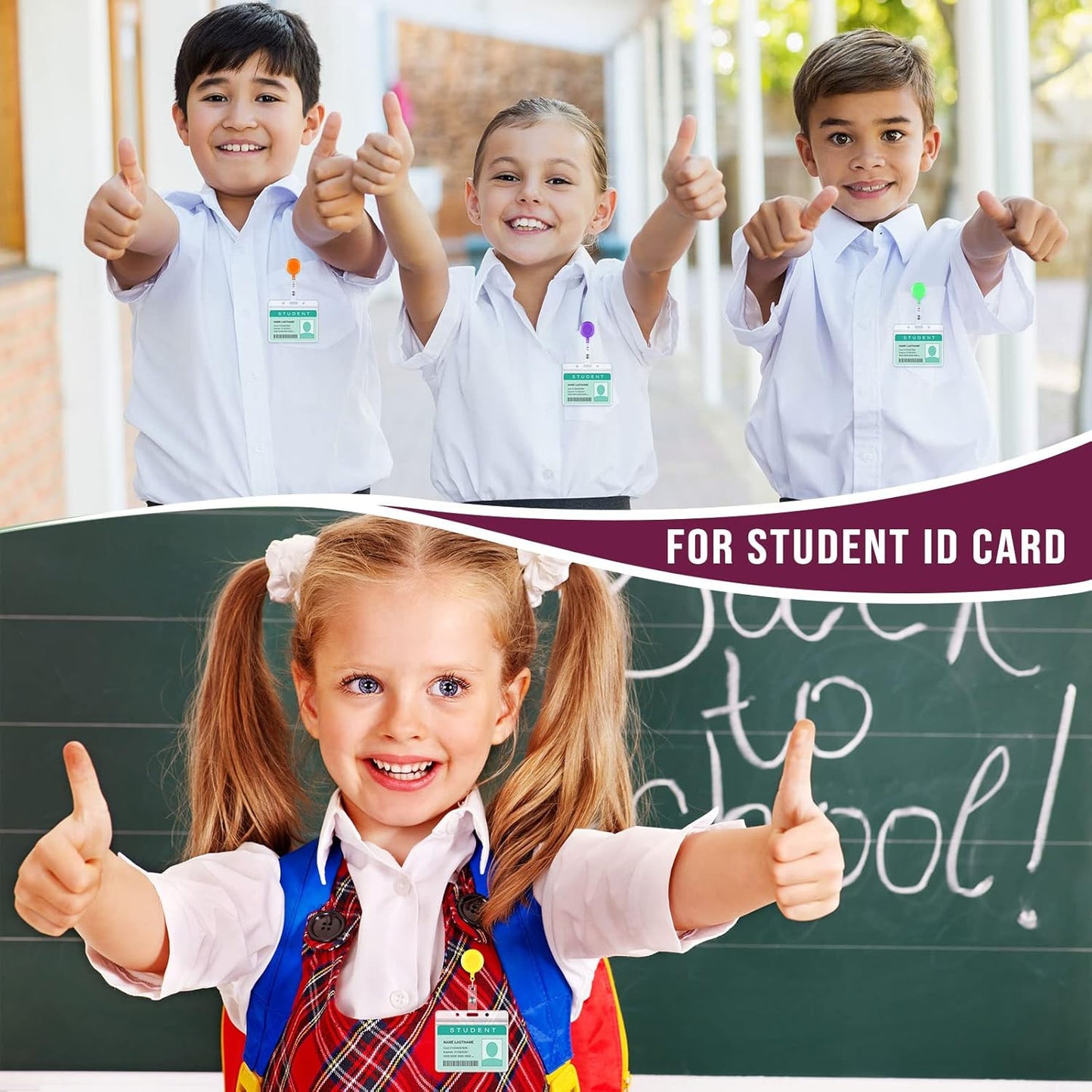 Handepo 200 Pcs Retractable Badge Reels Bulk Retractable Badge Holders with Clips ID Holder Key Ring Clip for Office Worker Students Teachers Doctor Nurse Name ID Card Holder Key Card(Colorful)