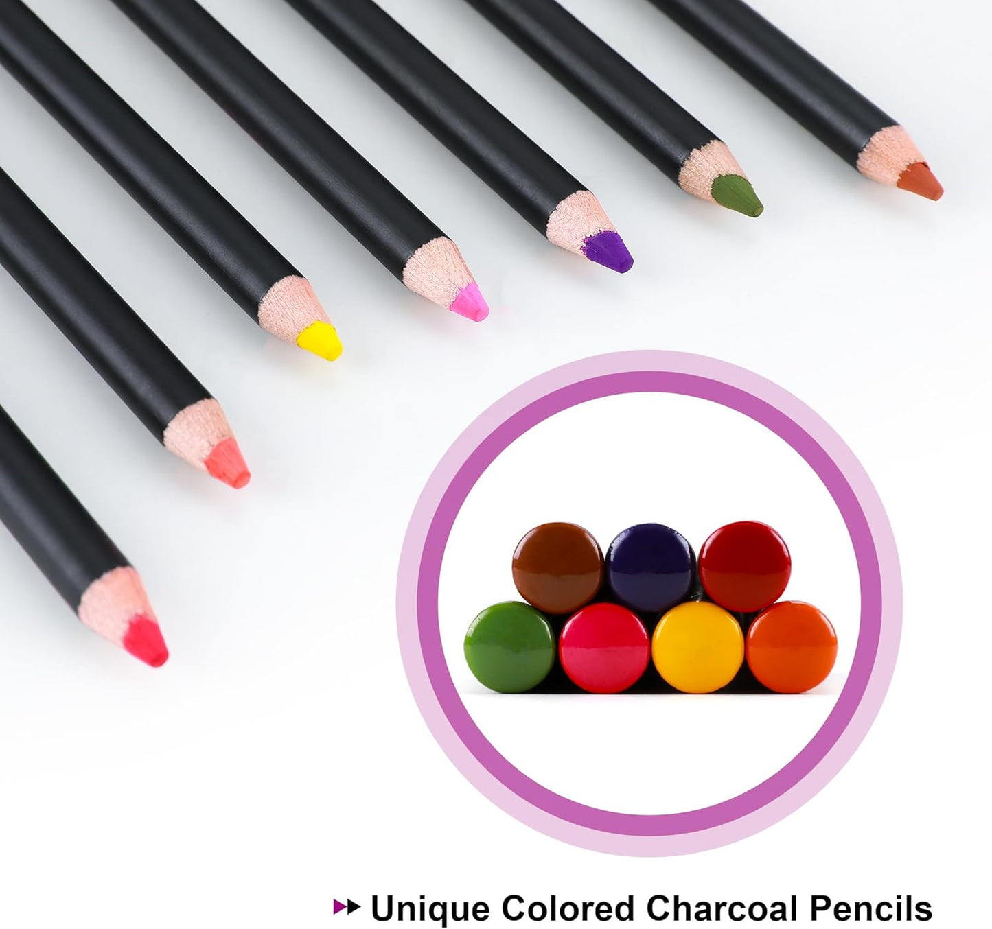 HIFORNY 46 PCS Sketching Drawing Pencil Set,Sketch Pencils Art Supplies with Colored Charcoal Pencils,Graphite,Charcoal,Blending Tools,Accessories,Drawing Kit for Adults Artists