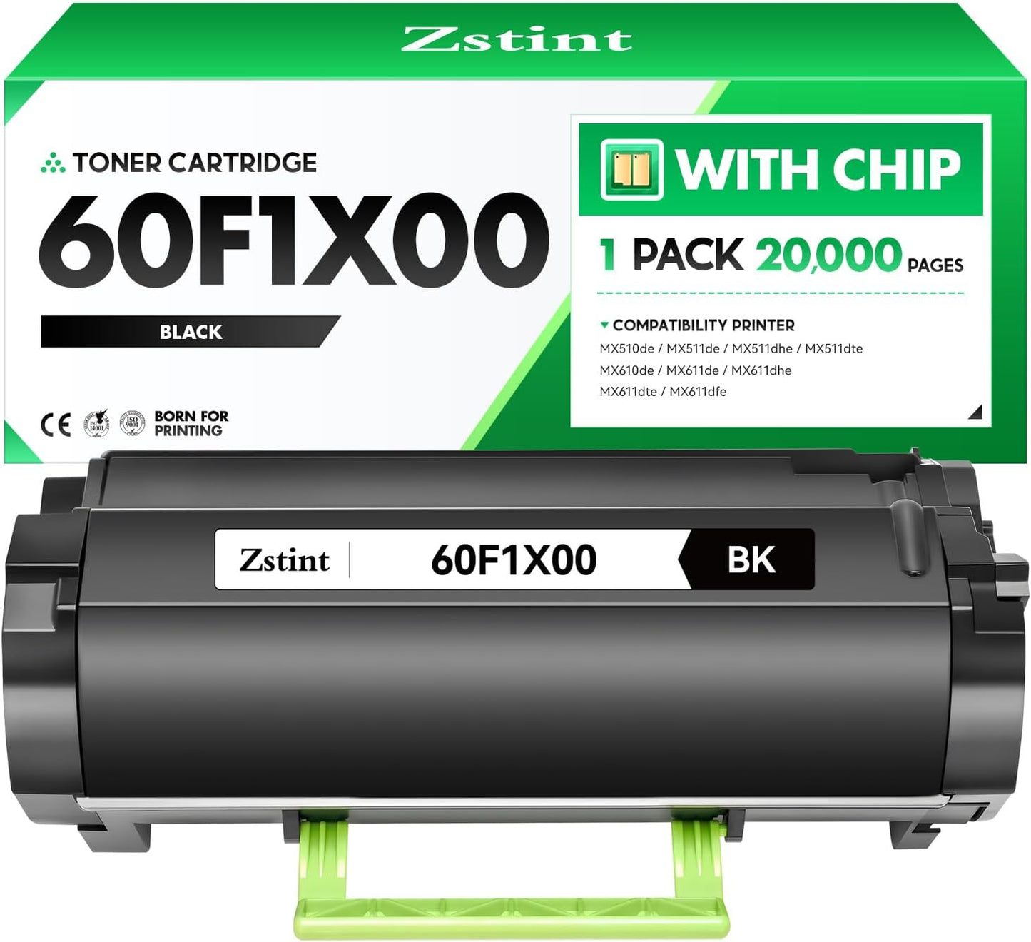 60F1X00 Toner Cartridge Black 1-Pack Extra High Yield With Chip Replacement for Lexmark 601X 60F1X00 Toner Compatible with Lexmark MX510de MX511 MX511de MX511dte MX610de MX611 MX611de MX611dfe Printer