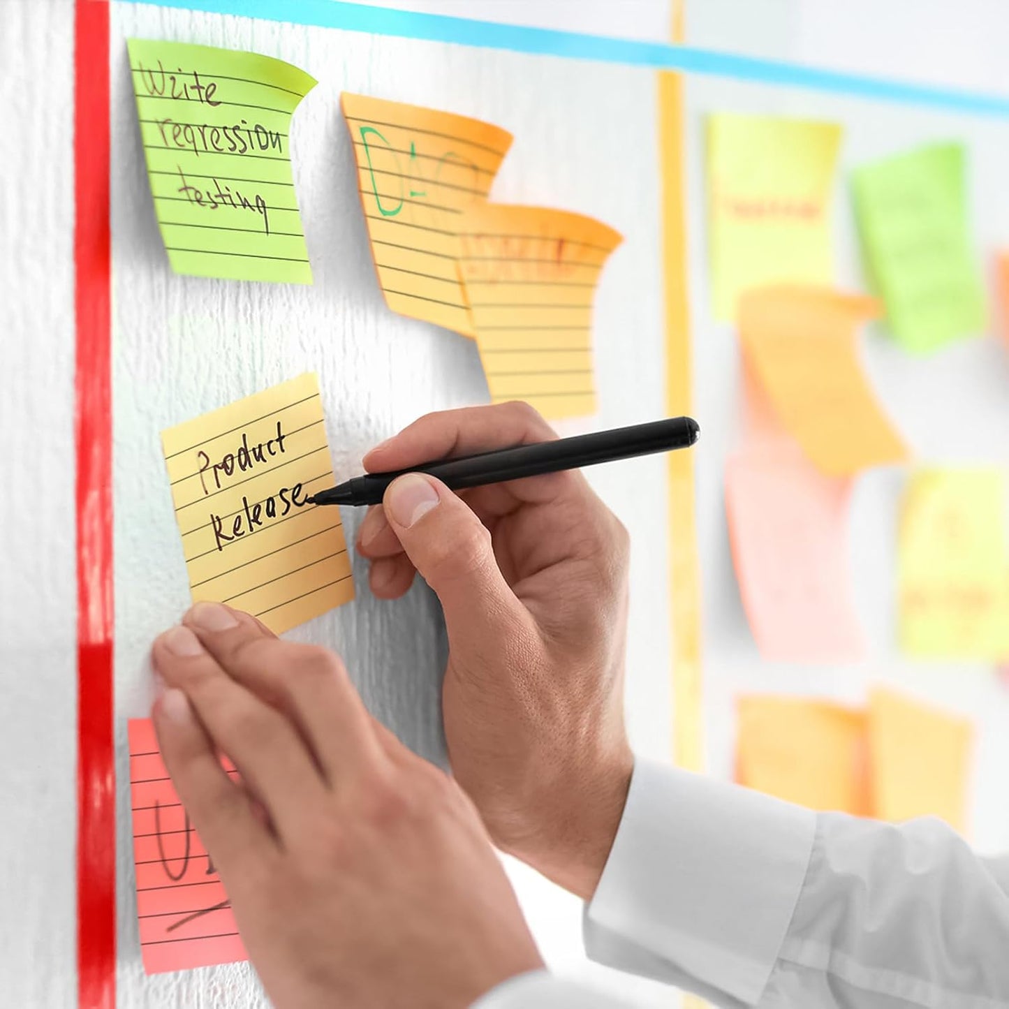 24 Pack 1920 Sheets Pop Up Sticky Notes Lined 3x3 inch Self-Stick Notes Pads Post Lined Sticky Note Pads Accordion Pop Up Notes Refill for Dispenser Home Office School, 80 Sheets/pad (Bright Color)