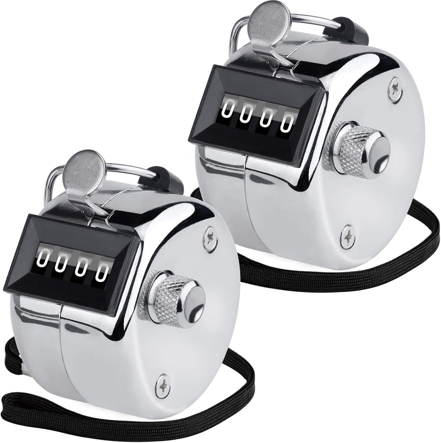 KTRIO Metal Handheld Tally Counter, 4-Digit Number Clicker Counter, Hand Mechanical Pitch Counters for Coaching, Knitting, People, Lap, Fishing, Golf and Row