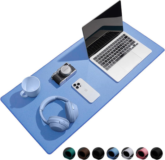 Waterproof Large Gaming Mouse Pad with Durable Stitched Edges, Non-Slip Rubber Base, Grainy Jacquard Mouse Mat Desk Pad for Home Office Gaming, 27.5"*11.8"*0.12", Blue