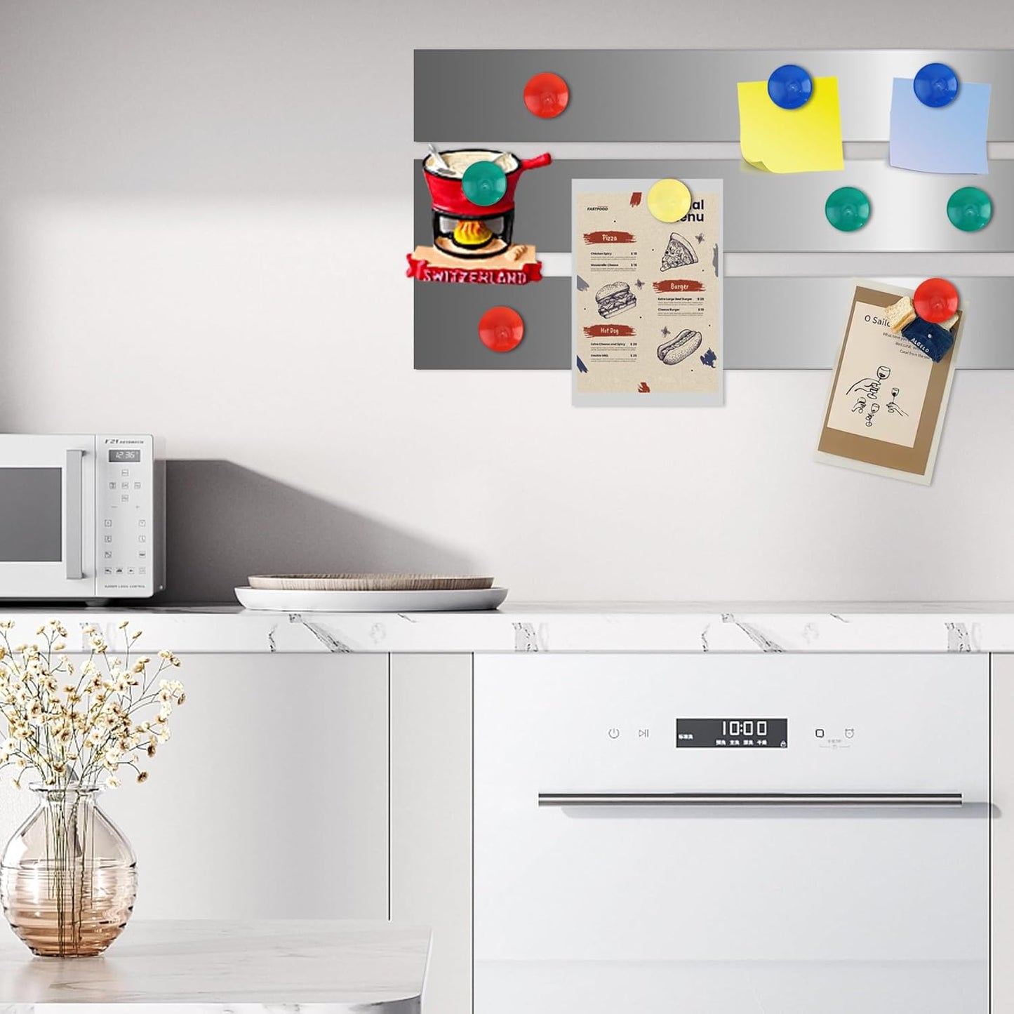 Self Adhesive Backing Metal Strip for Magnets, Flexible Ferrous Memo Tapes Roll for Bulletin Boards in Studio, Office, School (Glossy Silver, 118''L x 1.57''W)