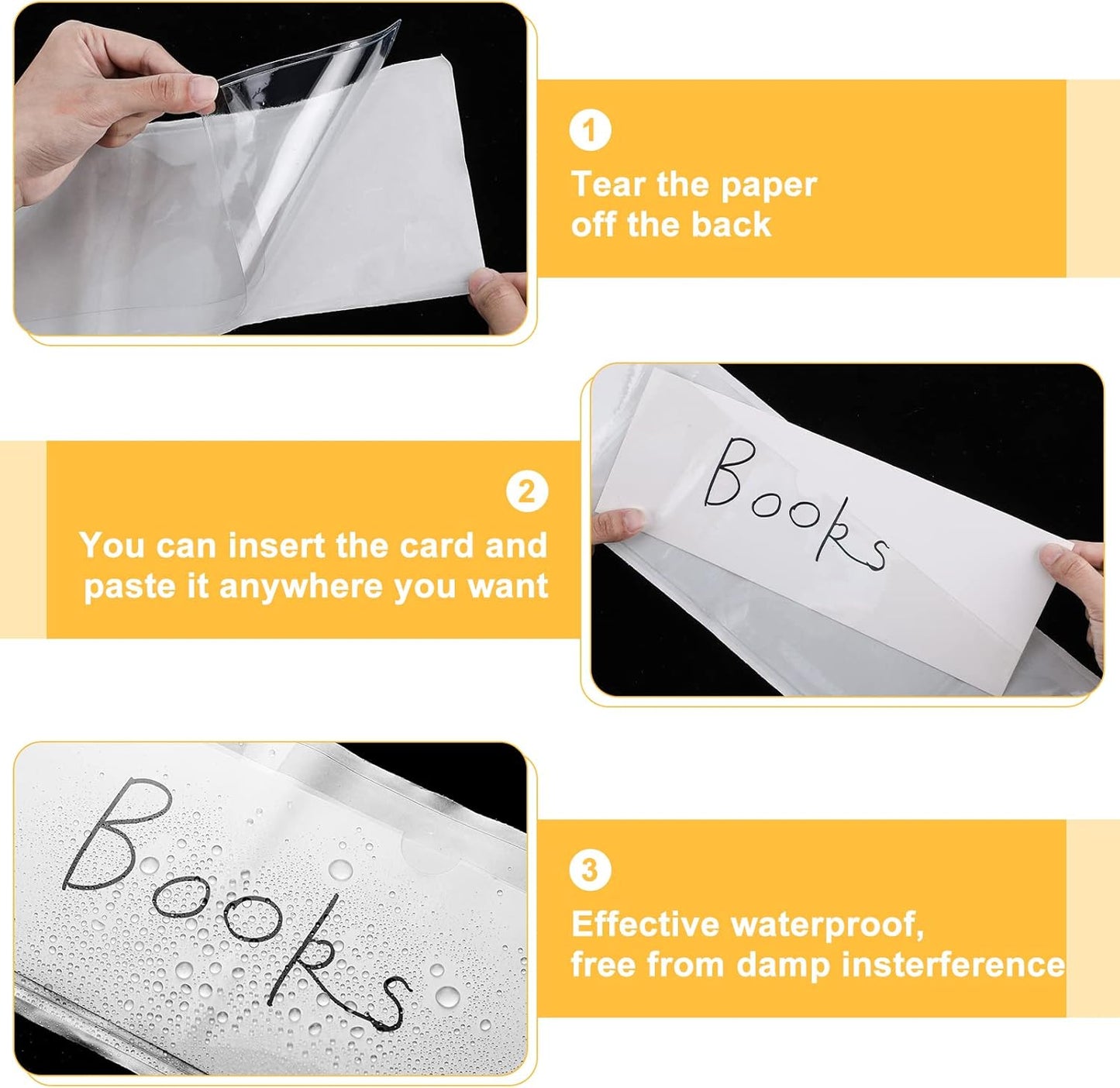 Chinco 30 Pcs Self Adhesive Pockets, Bin Labels for Storage Bins, Clear Pocket Label Sleeves, Plastic Index Card Holder with Top Open for Organizing Bins Box Drawer(14 x 4 Inches)