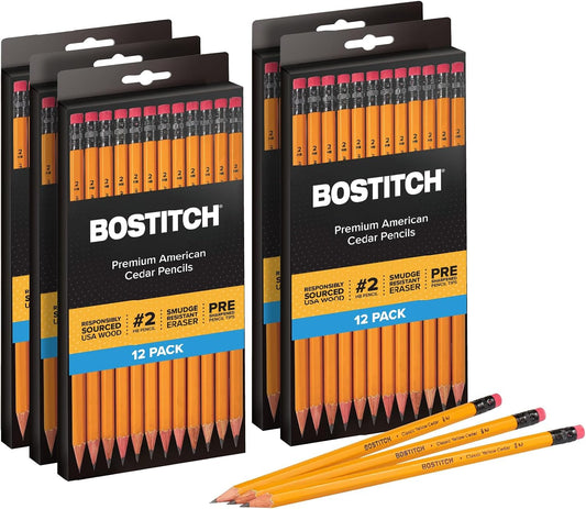 Bostitch Premium American Cedar Pencils, 60 Count