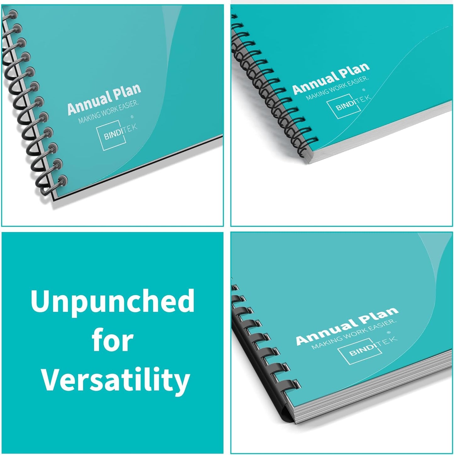 Binditek 50 Pack 10 Mil PVC Binding Presentation Covers, 8.5 x 11 Inches, Letter Size, Square Corners, Un-Punched, Office Supplies