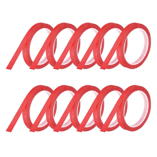 MECCANIXITY 10 Rolls Whiteboard Tape Graphic Chart Tape 12mm 54.7 Yard Art Tape Thin Self-Adhesive Pinstripe Tape Masking Tape for Gift Wrapping Craft Supplies, Red